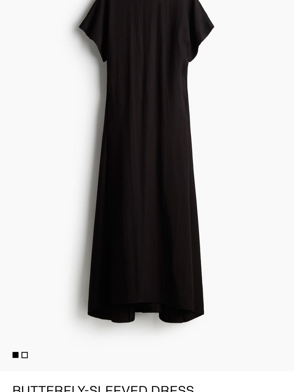 Black Butterfly-Sleeve Maxi Dress